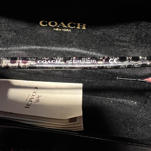 Coach Black glitter frame signature C cat eye sunglasses like New - Picture 7 of 7